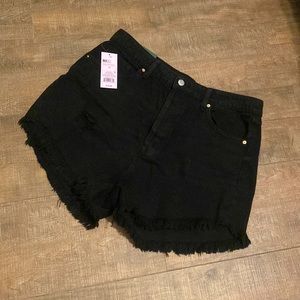 New With Tags! Size 14 Black Wild Fable Denim Shorts w/ Frayed Hem